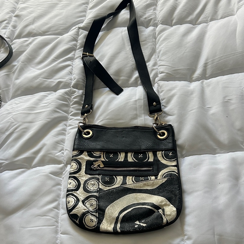 Desigual Black and Cream Crossbody Bag